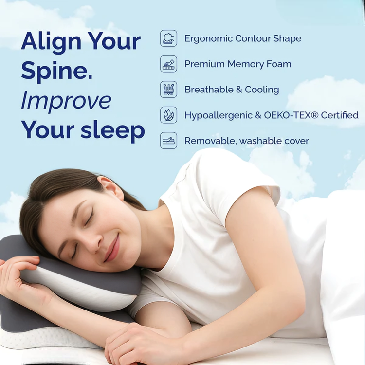 Butterfly Shaped Cervical Support Memory Foam Pillow
