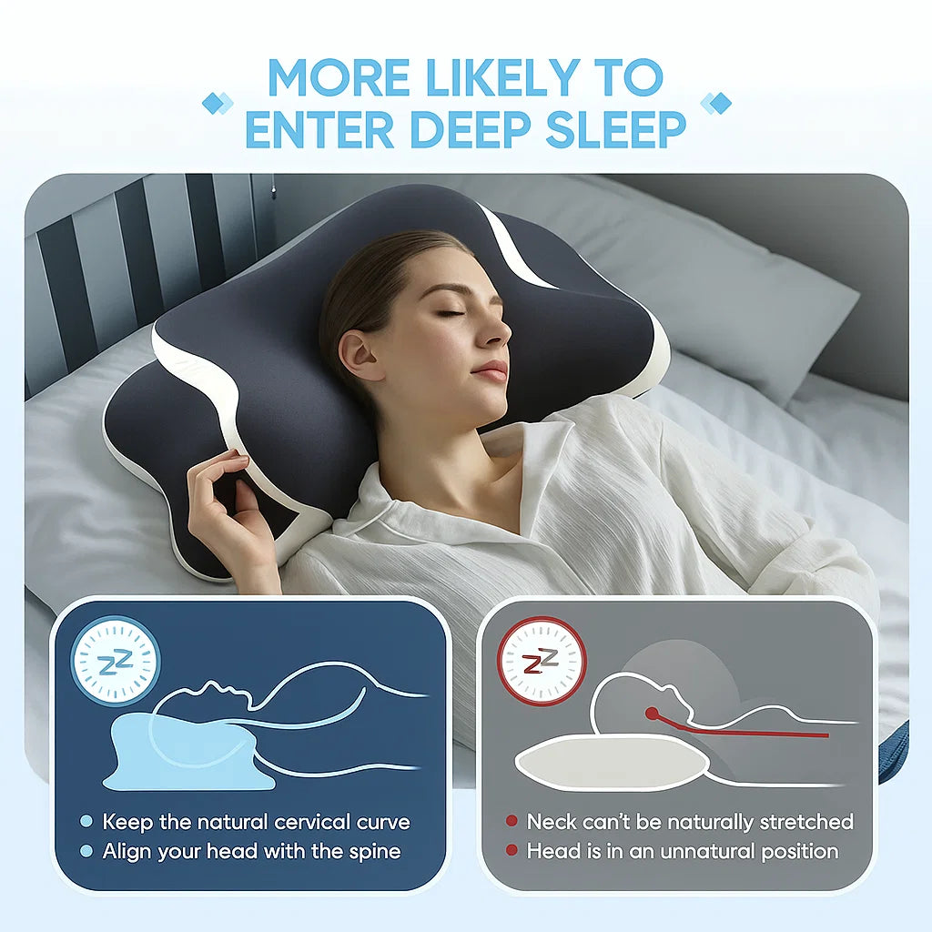 Butterfly Shaped Cervical Support Memory Foam Pillow